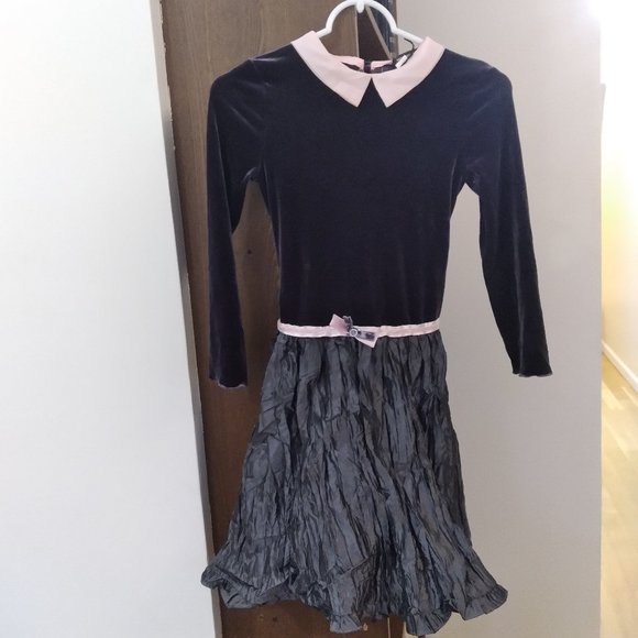 David Charles velvet girls dress crinkled skirt sz 8